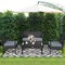 Costway 8 PCS Outdoor Patio Rattan Furniture Set Cushioned Sofa Coffee Table Garden Deck Gray/Black